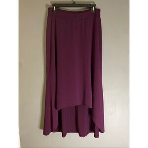 American Glamour Purple Pull On High Low Asymmetrical Skirt Size Medium